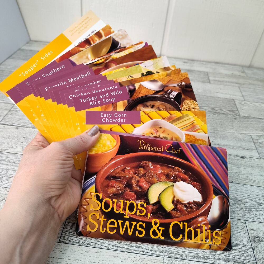 Pampered Chef SOUPS STEWS & CHILI Recipe Cards Set 2004‎ Y2K